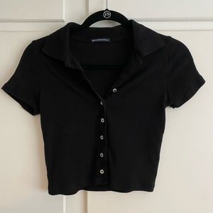 Brandy Melville black zelly top with collar